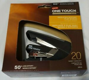 Staples One-Touch Plus Compact Desktop Stapler Flat Stack Black