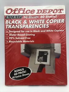 Office Depot Black And White Copier Transparencies 60 Ct Box NEW