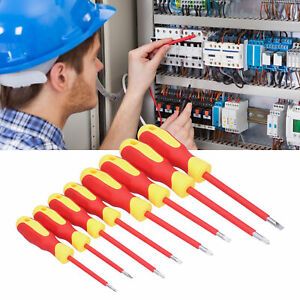 8Pcs Screwdriver Kit PressureResistant Insulated Screwdriver Hardware Tools Set