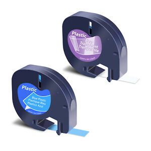 2Colors 16952 91335  Plastic Label Tape Set for Dymo LetraTag LT100H