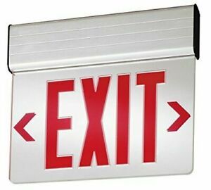 Lithonia Lighting EDG 1 R EL M6 Aluminum LED Emergency Exit Sign 3 watts Red