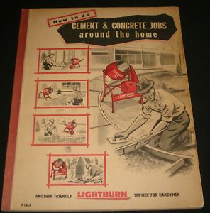 1950s LIGHTBURN CEMENT &amp; CONCRETE  MANUAL  CEMENT MIXER CATALOG