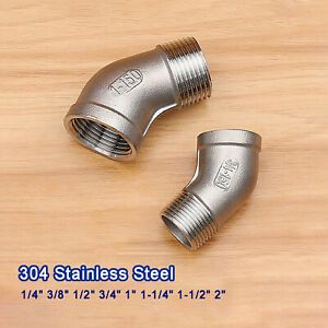 BSP Male x Female 45° Elbow Stainless Steel Adaptors Pipe Fittings Connector