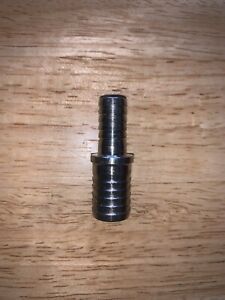 FOOD GRADE STAINLESS STEEL 3/8&#034; x 1/2&#034; BARB SPLICER FITTING REDUCER ADAPTER