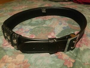 Bianchi 40&#034; Waist Black Basketweave 7960 Accumold Duty Belt w/ 4 Belt Keepers