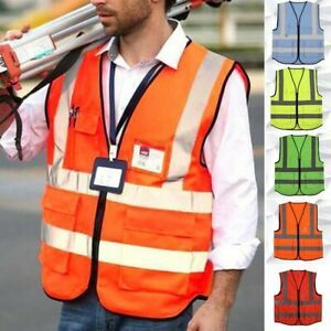 High Strips Jacket Security Hi-vis Waistcoat 4 Clothes Vest Reflective Safety