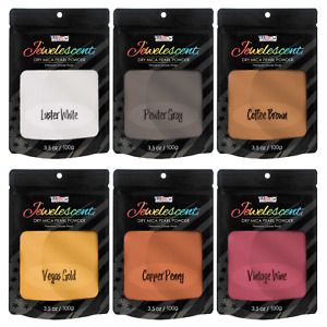 U.S. Art Supply Jewelescent Metal Tones 6 Color Mica Pearl Powder Pigment Set Ki