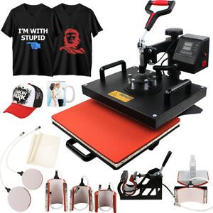 8 in 1 Heat Press Machine Digital Transfer Sublimation For T-Shirt Hat 15&#034;x11&#034;