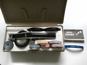 Vintage Dymo 1570 Label Maker with Embossing Wheels, 6 Tape, Case &amp; Instructions