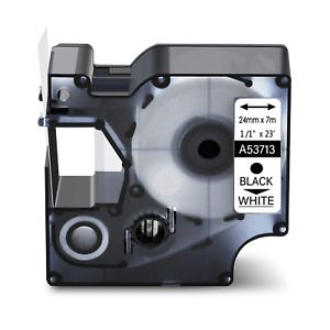 1PK Black on White for DYMO D1 53713 LabelManager 450 DUO Label Tape 1&#034;