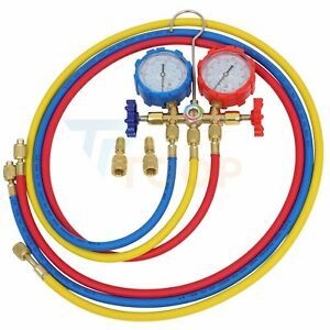 Diagnost Manifold Gauge Set With Acme Tank Adapter For R22 R12 R502 Refrigerant