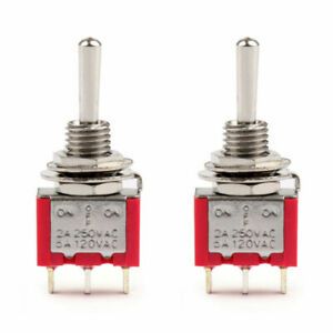 2Pc MTS-103 Toggle Switch 3 Pin 3 Position (ON)-OFF-(ON) 5A/125VAC 2A/250VAC AV