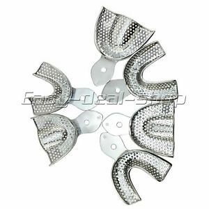 6pcs Dental S/M/L Impression Trays Instruments Stainless steel With Holes EASY