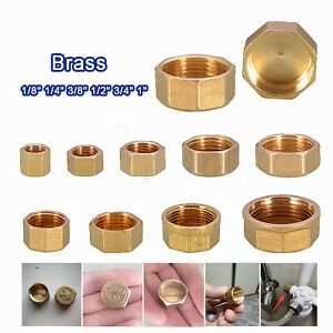 Brass Female Blanking Cap Stop End Pipe Fittings BSP 1/8&#034; 1/4&#034; 3/8&#034; 1/2&#034; 3/4&#034; 1&#034;
