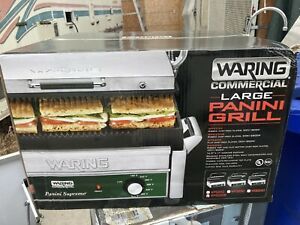 Waring WPG250 Panini Supremo Grooved Top &amp; Bottom Panini Sandwich Grill