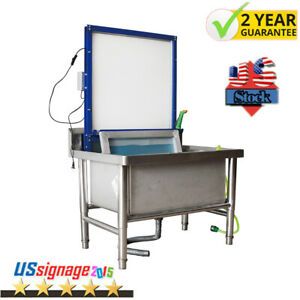 Floor Type Stainless Steel Screen Printing Wash Tank Washout Booth+Backlight