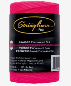 Stringliner Pro Pink Braided CHALK LINE REFILL 500&#039; L 165 lb #18 Nylon 35462 NEW