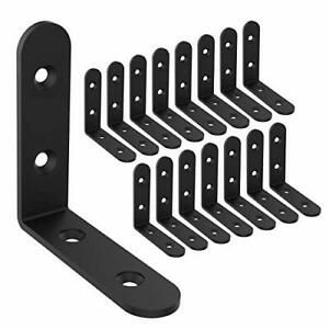 Shelf Brackets Corner Brace Black Steel L Brackets for Shelves Decorative Wal...
