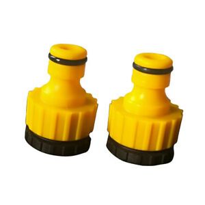 2PC Plastic Garden Hose Tap Connector, Hose Fitting  Yellow