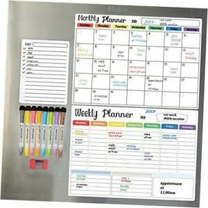 Dry Erase Calendar Whiteboard. Set of 3 Magnetic Calendars for Refrigerator,