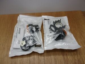 (Qty.2) Eaton E22TB9 Amber Illuminated Operator Push Button Extended Black Bezel