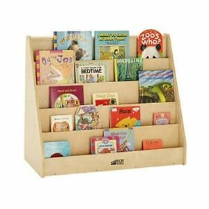 Hardwood Single-Sided Bookcase Display Stand for Kids Birch Hardwood Design