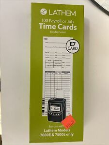 Lathem Time E79-100 Time Cards For Lathem 7000e And 7500e Time Clocks