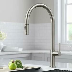 Kraus KPF-2821SFS Oletto High-Arc Single Handle Pull-Down Kitchen Faucet, 21 In