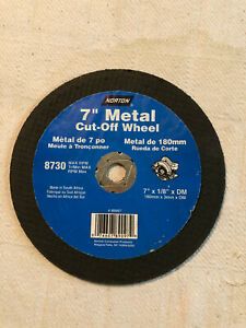Norton 7&#034; Metal Cut Off Wheel 7&#034; x 1/8&#034; x DM, #89097 Max RPM 8730
