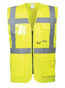 (Medium, Orange) - Portwest US476ORRM Regular Fit Berlin Executive Vest,