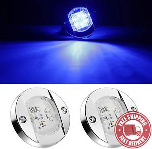 2  Pcs  Marine  Boat  LED  Light  Cabin  Deck  Courtesy  Lights  round  Navigati