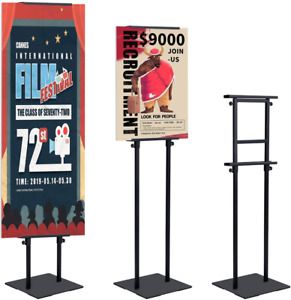 AkTop Heavy Duty Floor Standing Sign Holder with Non-Slip Mat Base, Adjustable