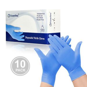 1000pc blue Disposable Nitrile Gloves , Powder Free  Latex Free Exam Safe