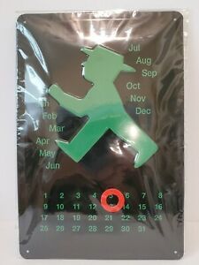 Nostalgic Art Metal Perpetual Calendar Berlin &#034;Walk&#034; Ampelmann for Hanging