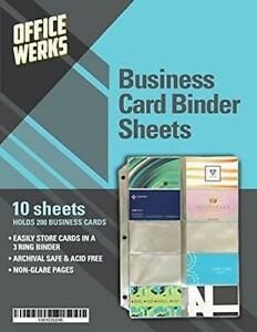 Business Card Sleeves for 3 Ring Binders, Heavy Duty Clear Page Protectors,