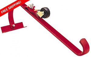 Qualcraft 2481 Ladder Hook with Wheel Durable Steel Roof Top Ridge Acro Ladders