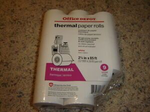 Office Depot 109-317 Therrmal Paper Rolls 2 -1/4IN X 85FT White Pack Of 8