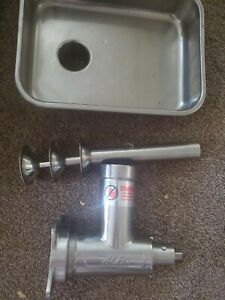 Alfa SS #12 Meat Grinder Tray and 3 Extruder Tubes Brand New