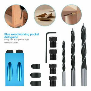 14* DIY Pocket Hole Jig Kit Easy Drill System Woodworking Screw Drill Heavy Duty