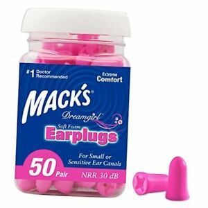 Dreamgirl Soft Foam Earplugs, 50 Pair, Pink - Small Ear Plugs for Sleeping,