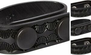 Mirage Basketweave Duty Keepers Molded Snap Close Belt (2 1/4-Inch, Black,