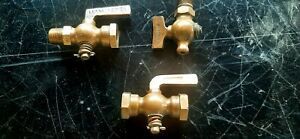 3 Brass LUNKENHEIMER Valve  Pet Cock Valve Hit Miss Gas Petcock  1/4