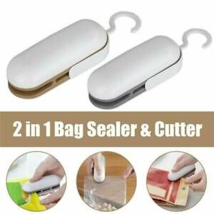 2 In1 Mini Portable Heat Sealing Machine Household ABS Plastic Bag Sealer Cutter