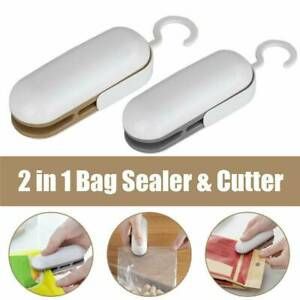 2 In1 Mini Portable Heat Sealing Machine Household ABS Plastic Bag Sealer Cutter