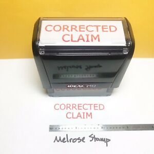 Corrected Claim Rubber Stamp Red Ink Self Inking Ideal 4913
