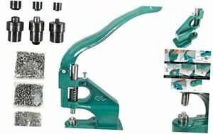 - Hand Press Heavy Duty Eyelet Grommet Machine Punch Tool Kit with 3 Dies and