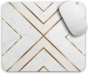 Gaming Mouse Pad Custom, Modern Gold Cross Line Design for Women Chic White