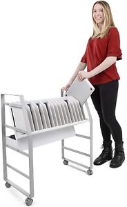 Line Leader16 Unit Mobile Charging&amp;Storage Cart|Open Charging Cart Holds &amp;