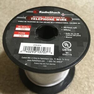 Radioshack 24-Gauge Solid 2 Twisted Pair Telephone Wire 50 Ft