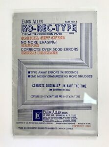 Vintage Ko-Rec-Type Typewriter Correction Paper Packet Eaton Allen 2 Sizes 1960
